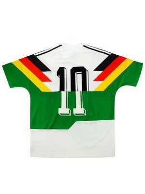 Germany away retro vintage soccer jersey match men's second sportswear football shirt green white 1990